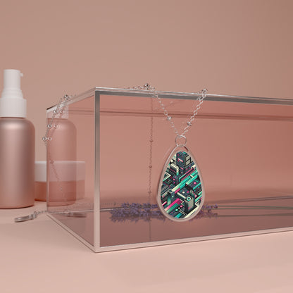 Digital Artistry Digital-native Streetwear Oval Necklace - 8404 Design-63