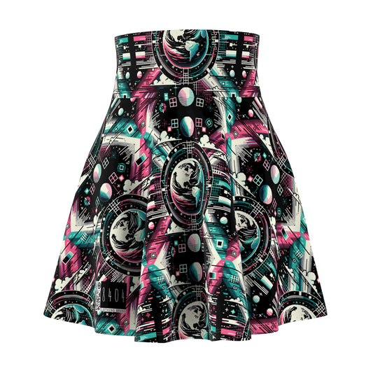 Digital Artistry Digital-native Streetwear Women's Skater Skirt - 8404 Design-62