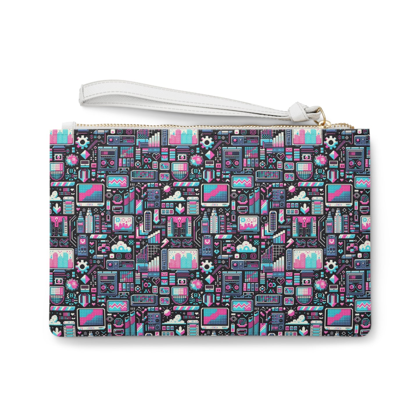 Digital Rebellion Youthful Streetwear with a Rebellious Digital Twist Clutch Bag - 8404 Design-71