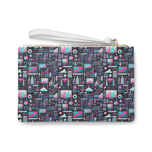 Digital Rebellion Youthful Streetwear with a Rebellious Digital Twist Clutch Bag - 8404 Design-71