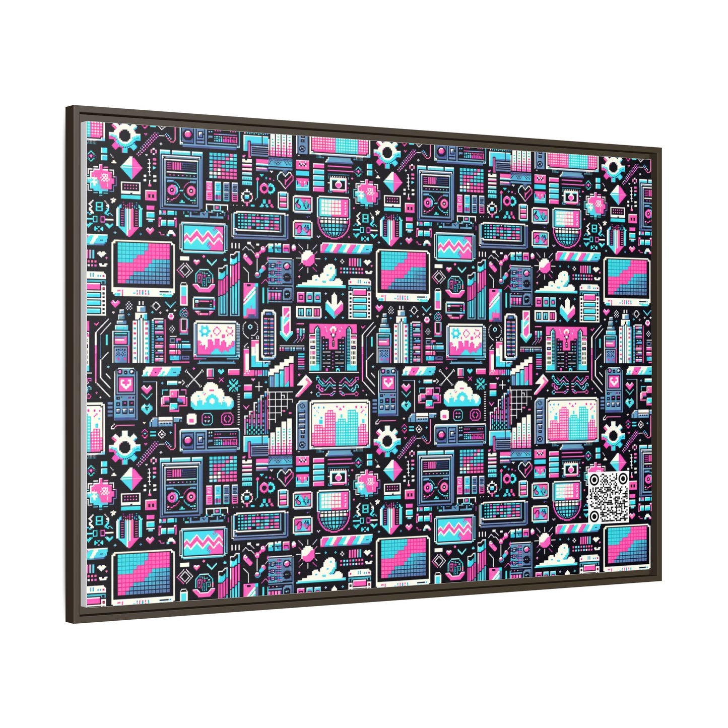 Digital Rebellion Youthful Streetwear with a Rebellious Digital Twist Matte Canvas, Framed (multi-color) - 8404 Design-71 A