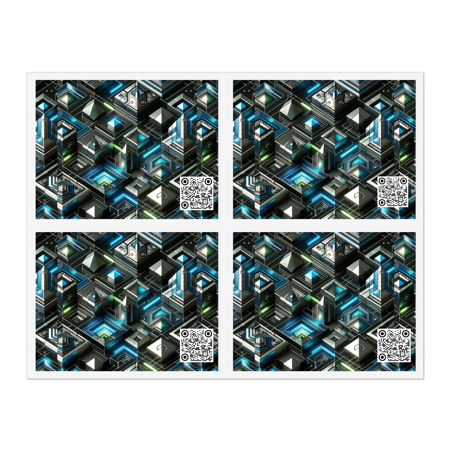 Tech-Infused Futurism Futuristic Tech Sticker Sheets - 8404 Design-61