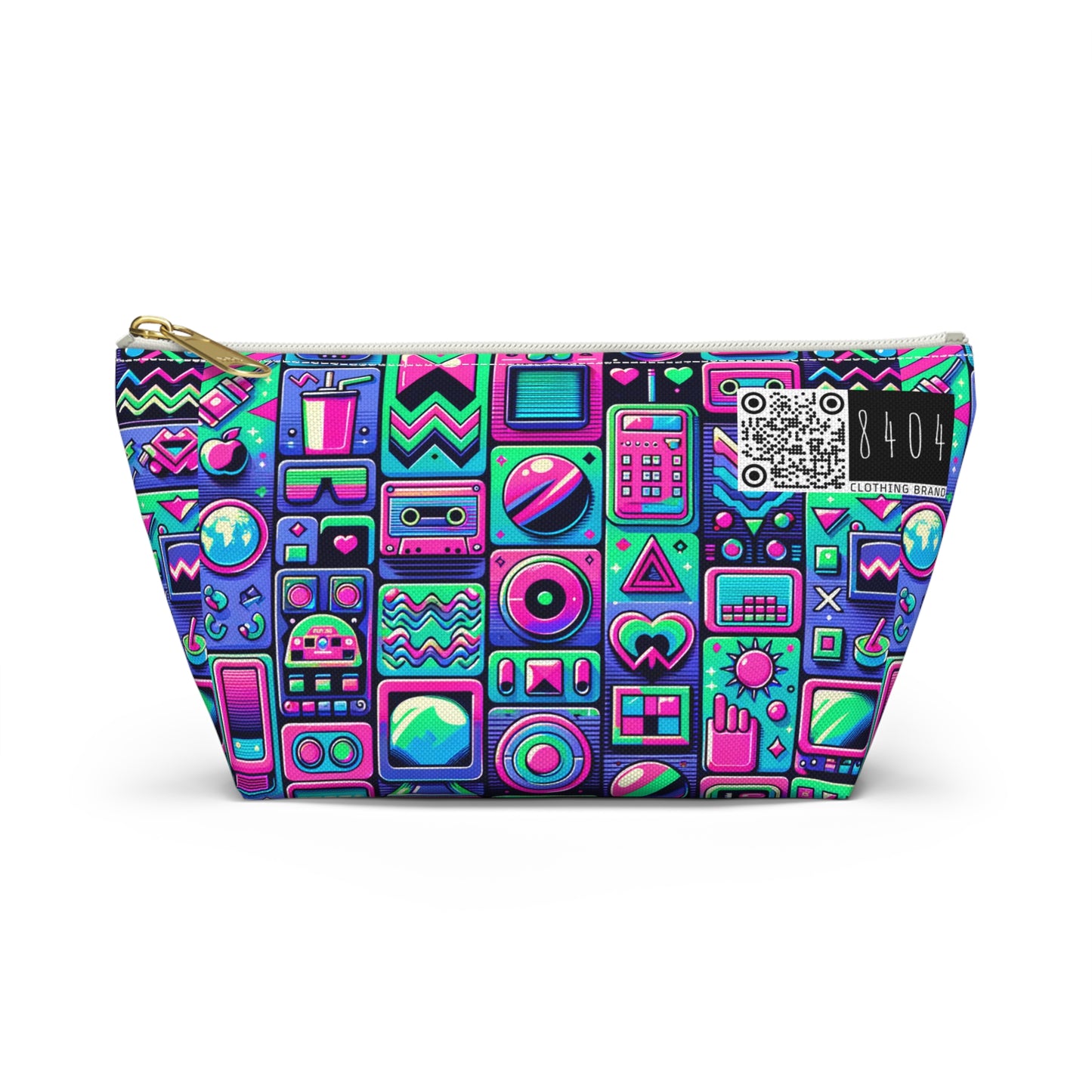 Neon Retro Revival Retro Futurism Accessory Pouch W T-bottom - 8404 Design-60