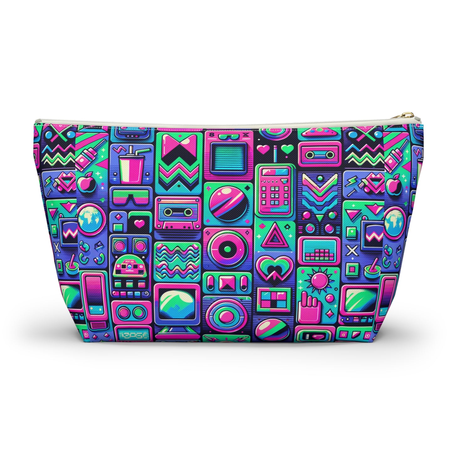 Neon Retro Revival Retro Futurism Accessory Pouch W T-bottom - 8404 Design-60