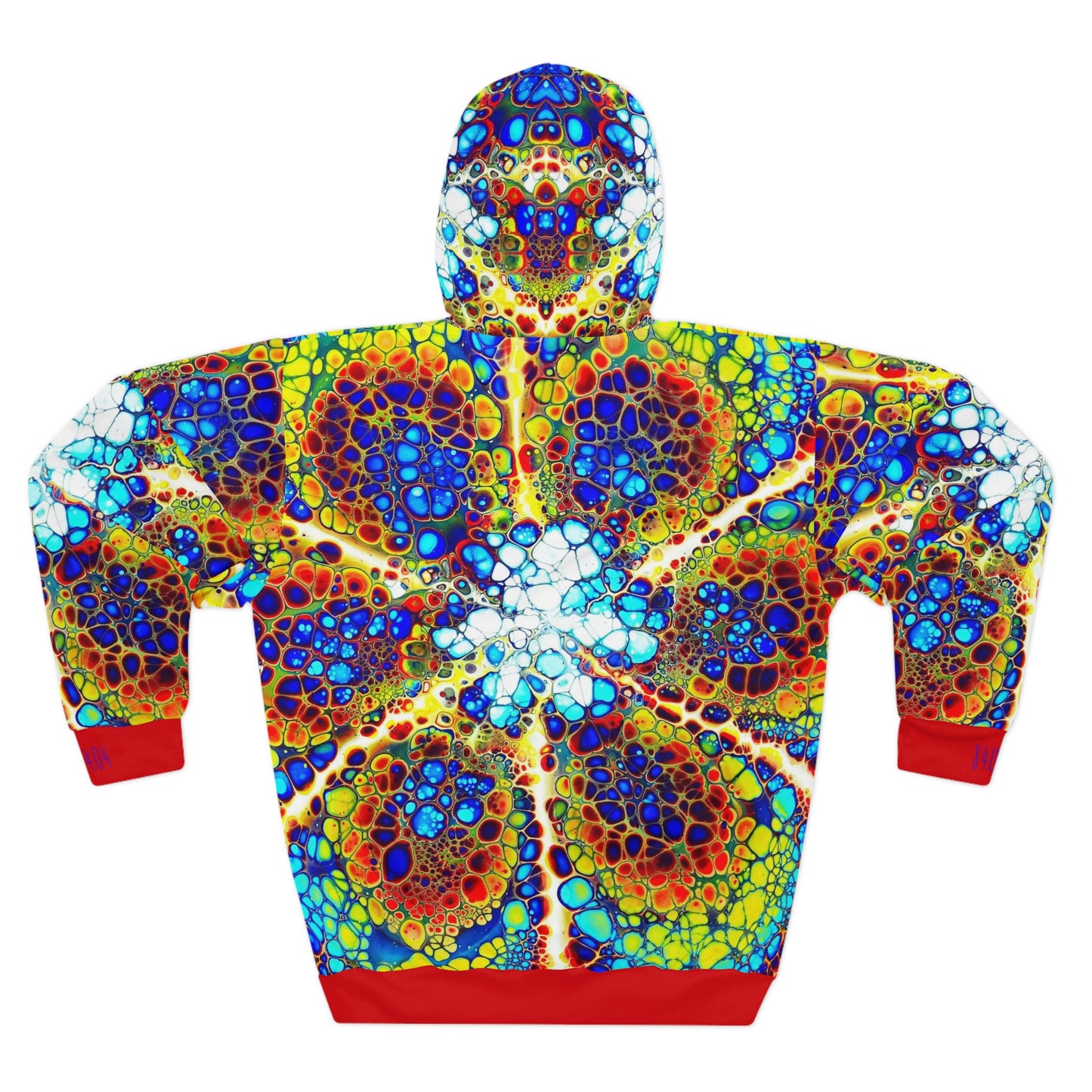 8404's Unisex Adult "Fusion Flower in Red" Fashion Pullover Hoodie