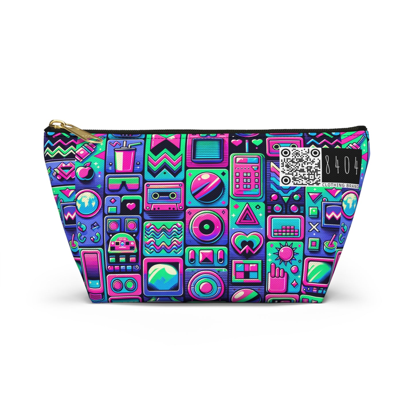 Neon Retro Revival Retro Futurism Accessory Pouch W T-bottom - 8404 Design-60