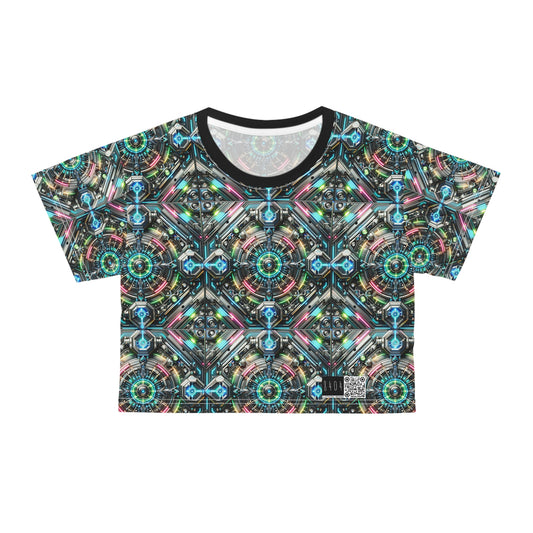 Tech-Infused Futurism Futuristic Tech Crop Tee - 8404 Design-53
