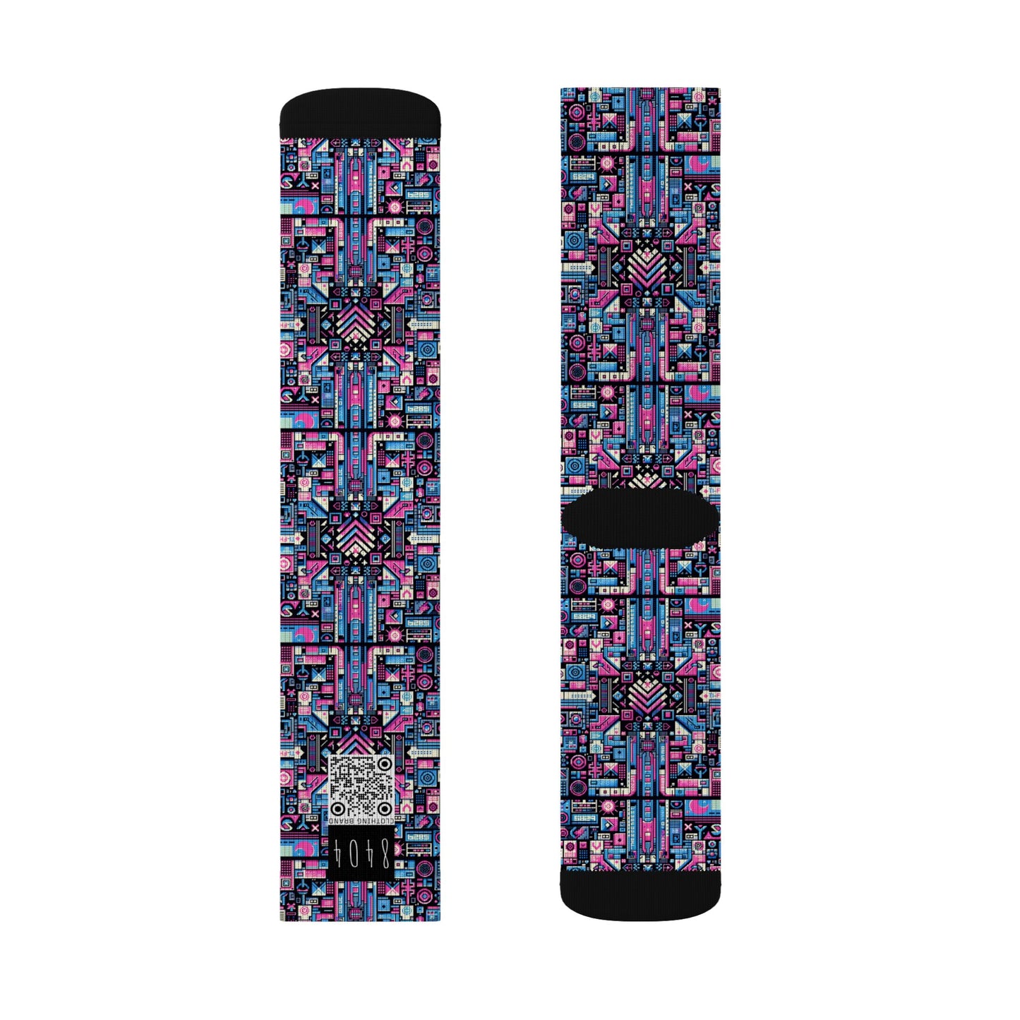 Digital Rebellion Youthful Streetwear with a Rebellious Digital Twist Sublimation Socks - 8404 Design-65