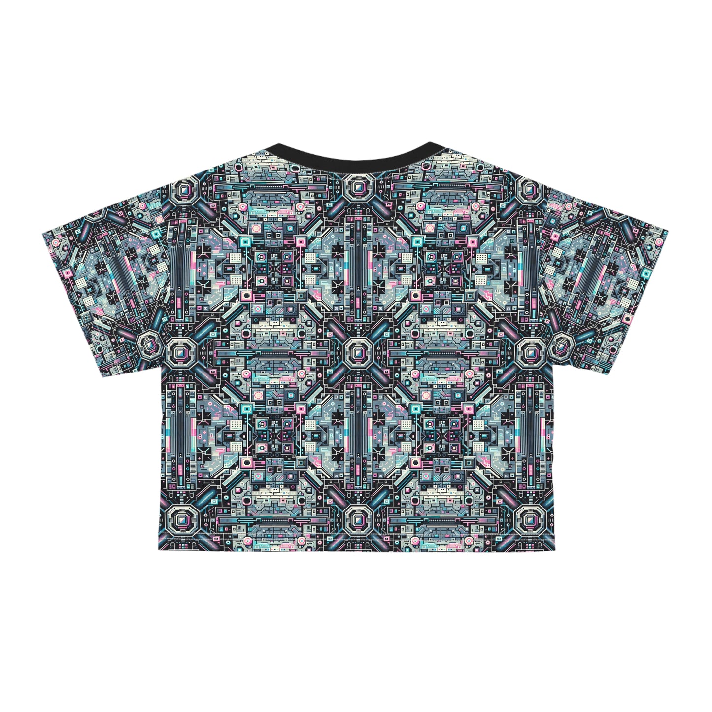 Digital Renaissance Tech-Forward Maximalism Crop Tee - 8404 Design-44