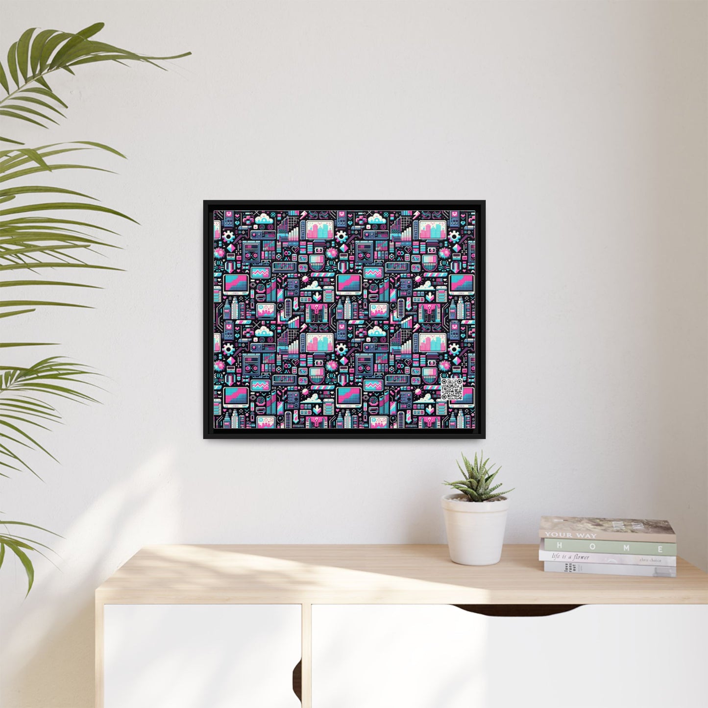 Digital Rebellion Youthful Streetwear with a Rebellious Digital Twist Matte Canvas, Framed (multi-color) - 8404 Design-71 B