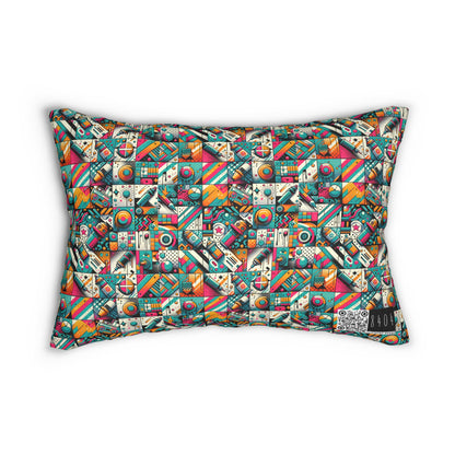 Graffiti Fusion Modern Street Art Fusion Spun Polyester Lumbar Pillow - 8404 Design-58 B