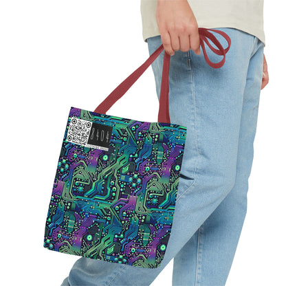 Tech-Infused Neon Tech-Forward Streetwear Tote Bag - 8404 Design-66