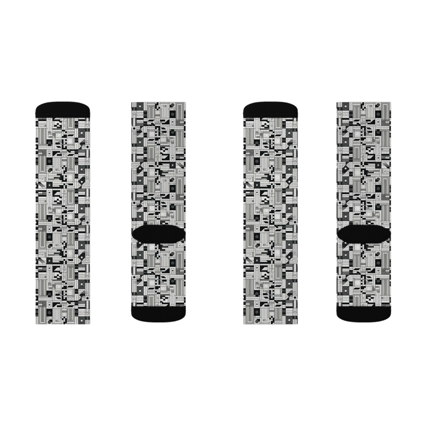 Digital Minimalism Minimalist Tech Sublimation Socks - 8404 Design-43