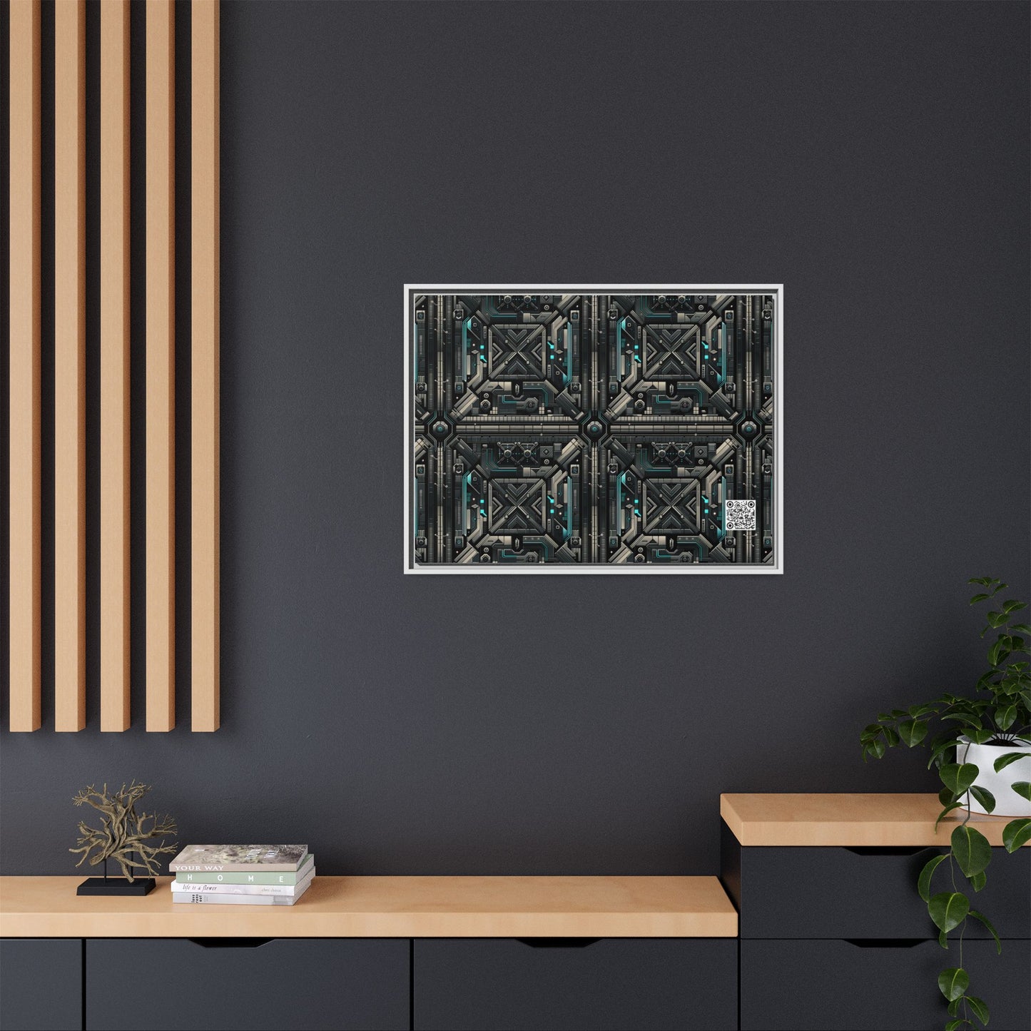 Tech Noir Futuristic Tech Aesthetic with a Dark Twist Matte Canvas, Framed (multi-color) - 8404 Design-59 A