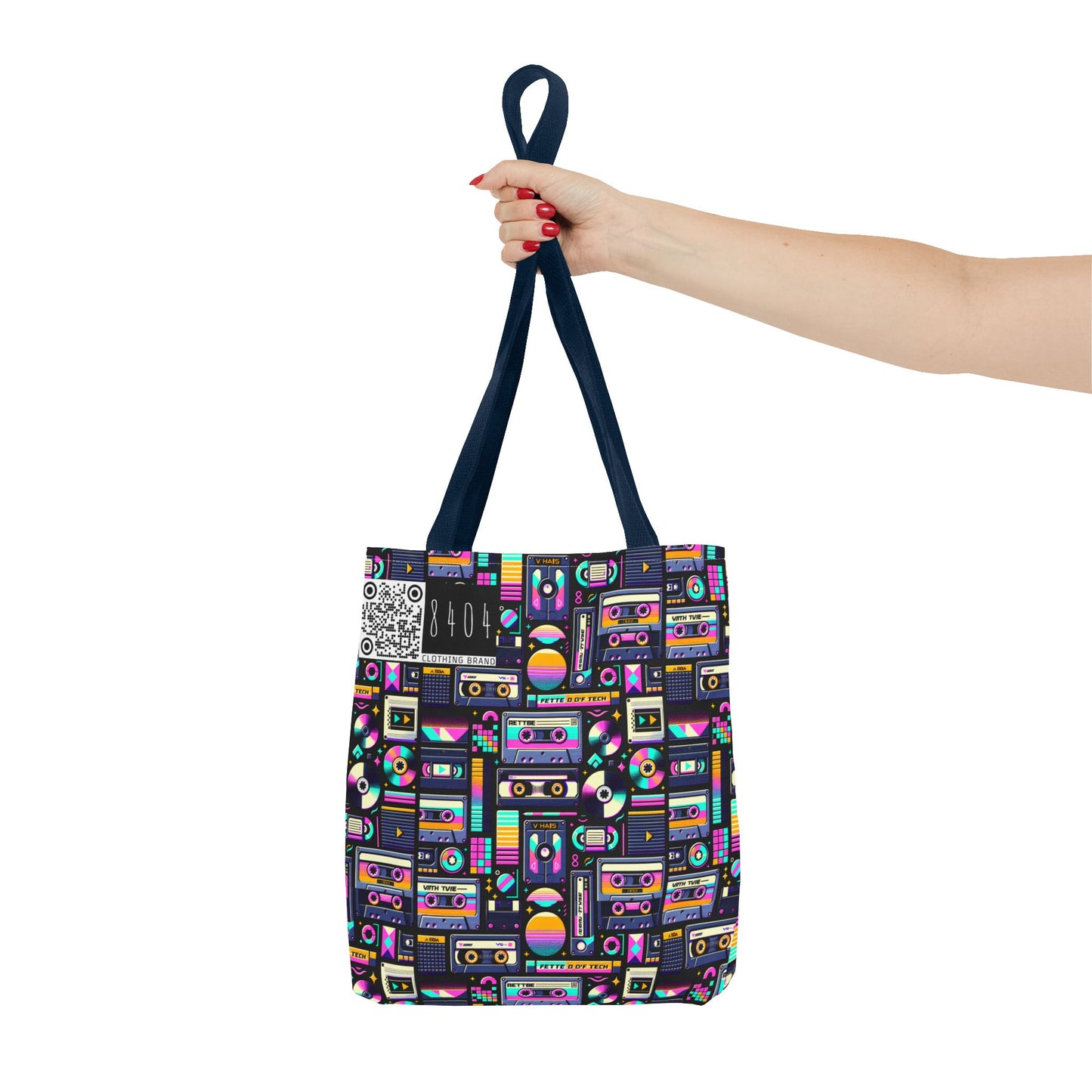 Digital Nostalgia Tech-Inspired Retro Fusion Tote Bag - 8404 Design-48