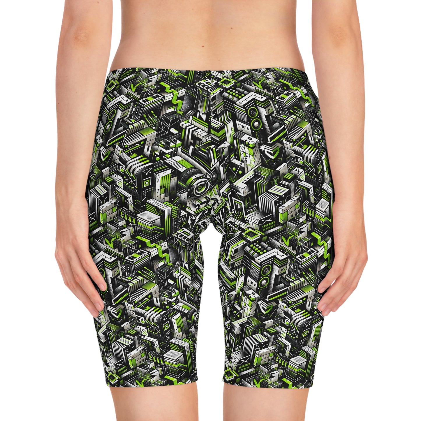 Graffiti Tech Fusion Bold Streetwear Fusion Women's Bike Shorts - 8404 Design-53