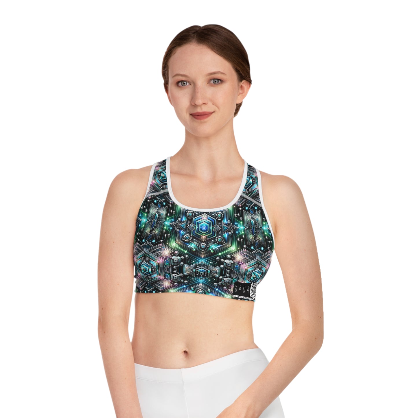 Tech-Infused Futurism Futuristic Tech Sports Bra - 8404 Design-63
