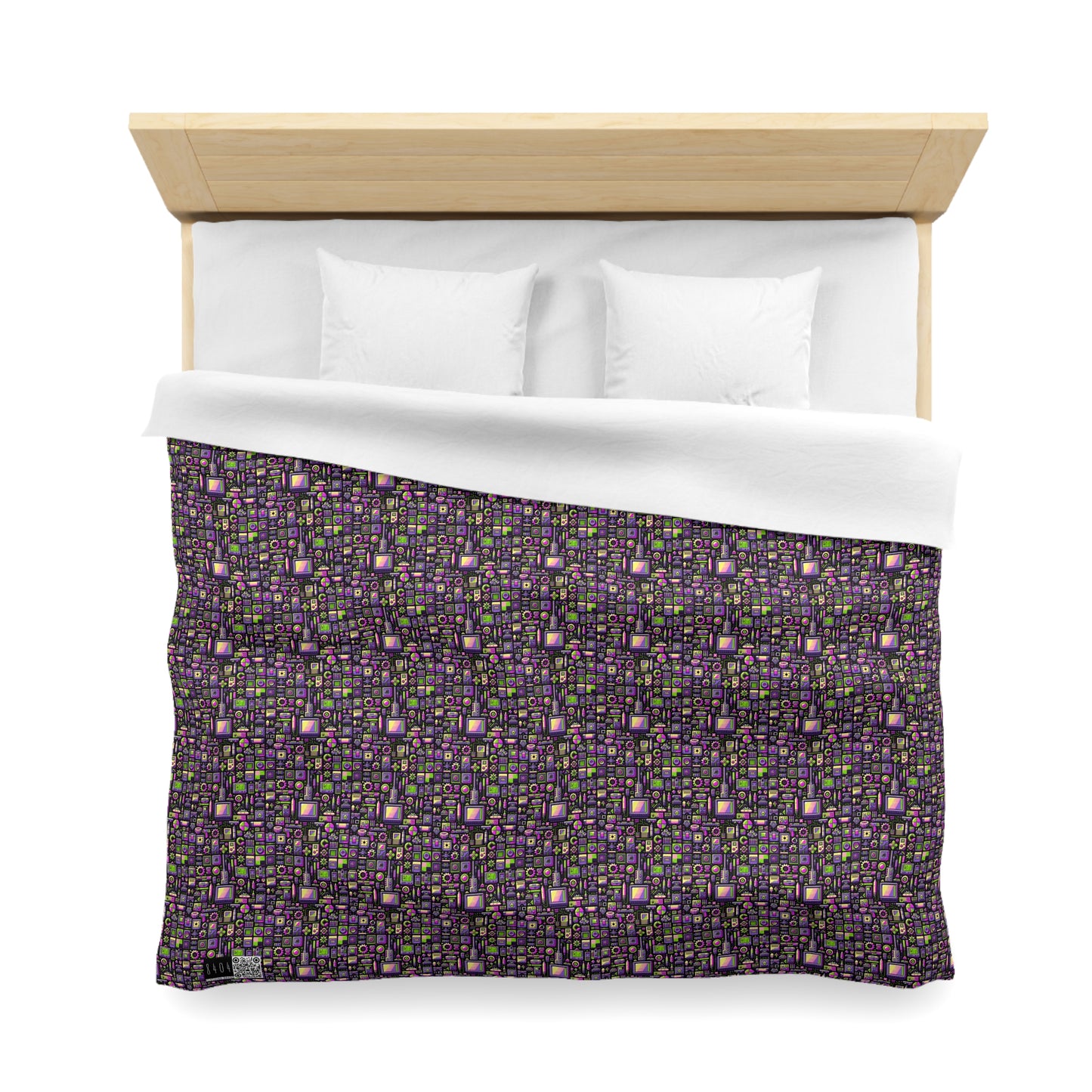Digital Nostalgia Remix Modern Vintage Fusion Microfiber Duvet Cover - 8404 Design-67