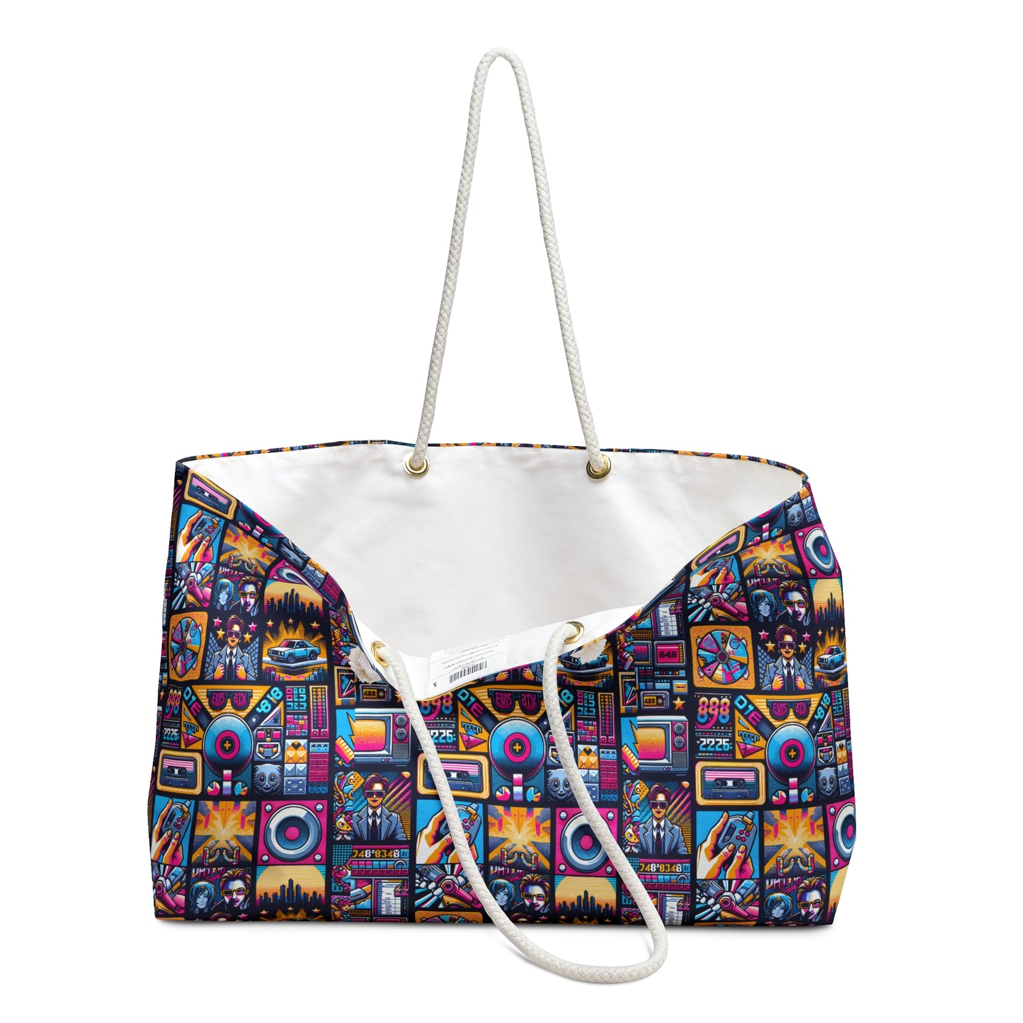 Digital Pop Culture Mashup Maximalist Pop Weekender Bag - 8404 Design-52