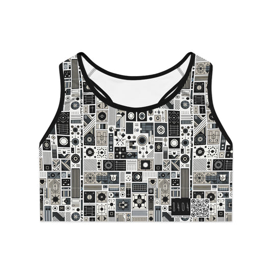 Digital Minimalism Minimalist Tech Sports Bra - 8404 Design-45