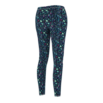 Digital Rebellion Tech-Inspired Streetwear Women's Cut & Sew Casual Leggings - 8404 Design-58