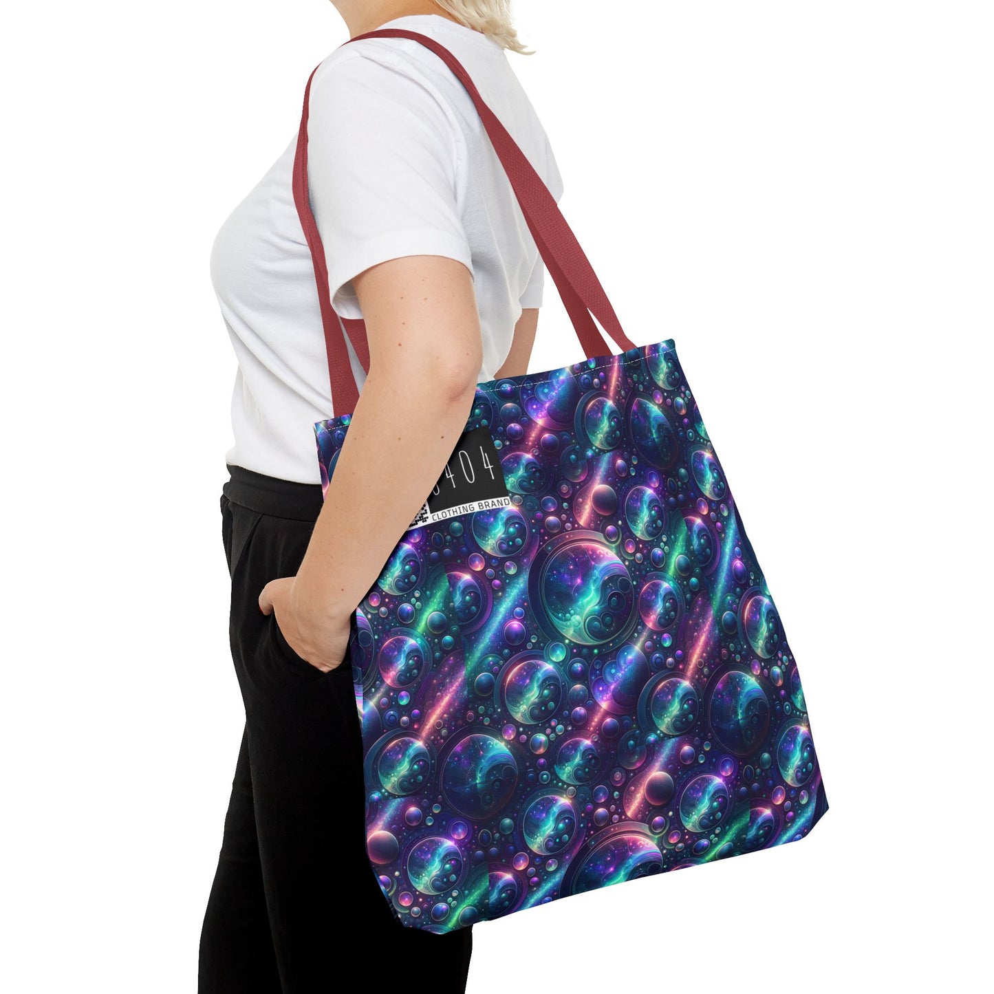 Iridescent Tech Fusion Tech-Forward Streetwear Tote Bag - 8404 Design-51