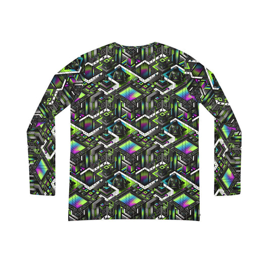 Retro Futurism Graphics Tech-Forward Streetwear Women's Long Sleeve V-Neck Shirt - 8404 Design-52