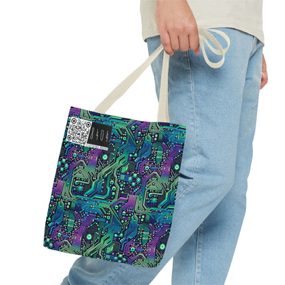 Tech-Infused Neon Tech-Forward Streetwear Tote Bag - 8404 Design-66