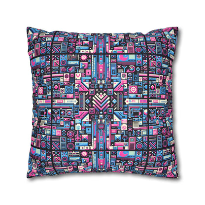 Digital Rebellion Youthful Streetwear with a Rebellious Digital Twist Faux Suede Square Pillowcase - 8404 Design-65