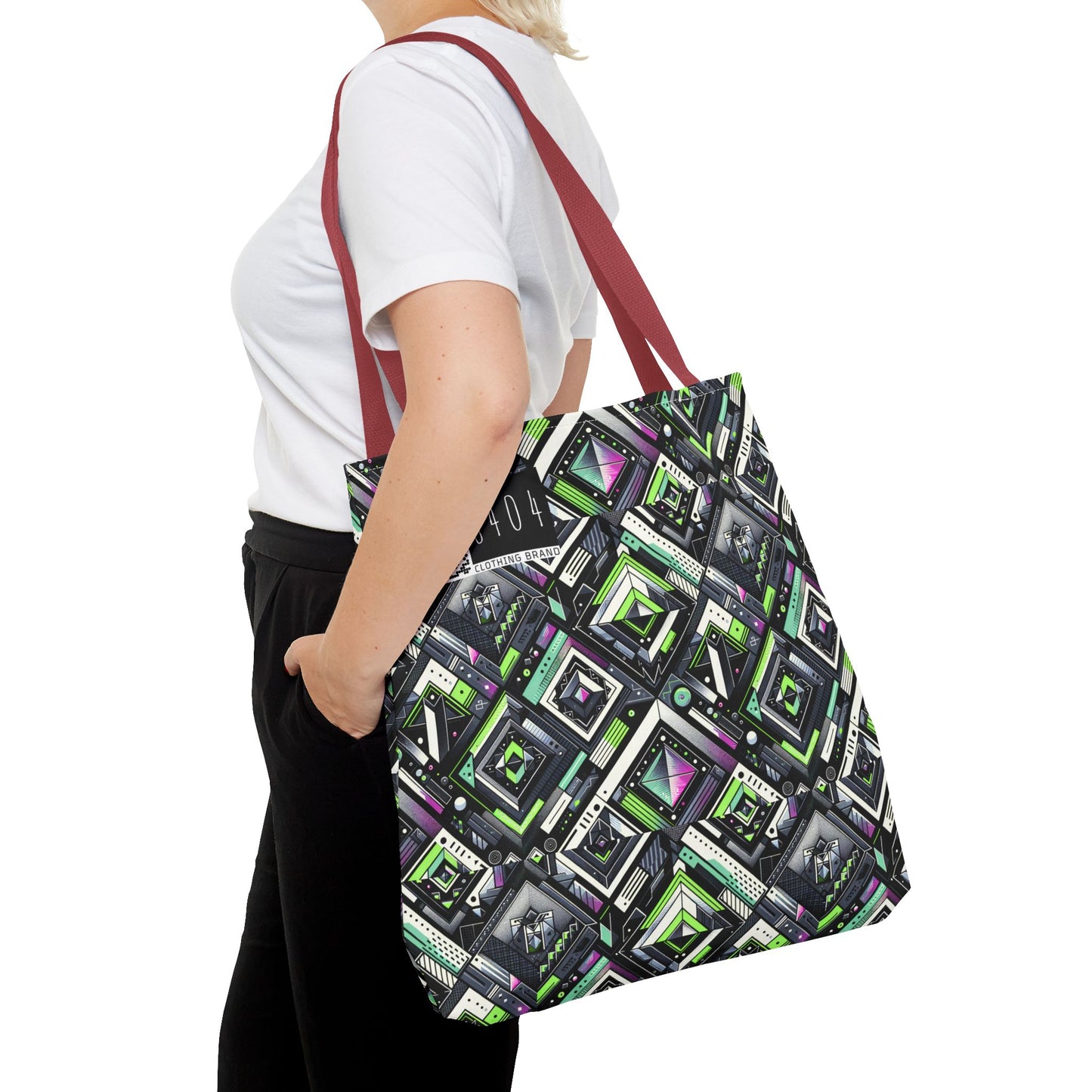Retro Futurism Graphics Tech-Forward Streetwear Tote Bag - 8404 Design-48