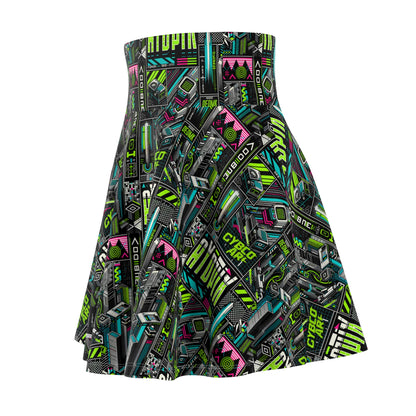 Tech-Forward Graphics Tech-Inspired Streetwear Women's Skater Skirt - 8404 Design-46