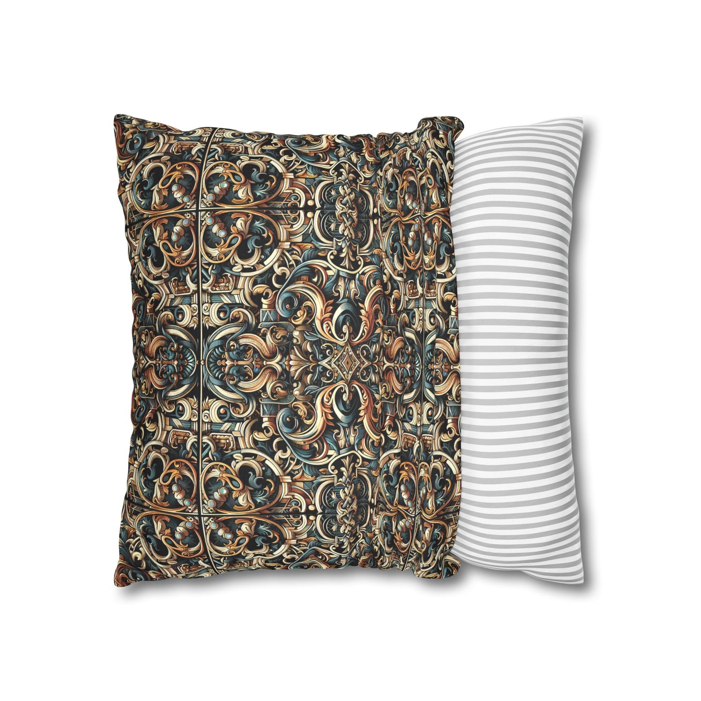 Urban Renaissance Historical Fusion With Street Edge Faux Suede Square Pillowcase - 8404 Design-59