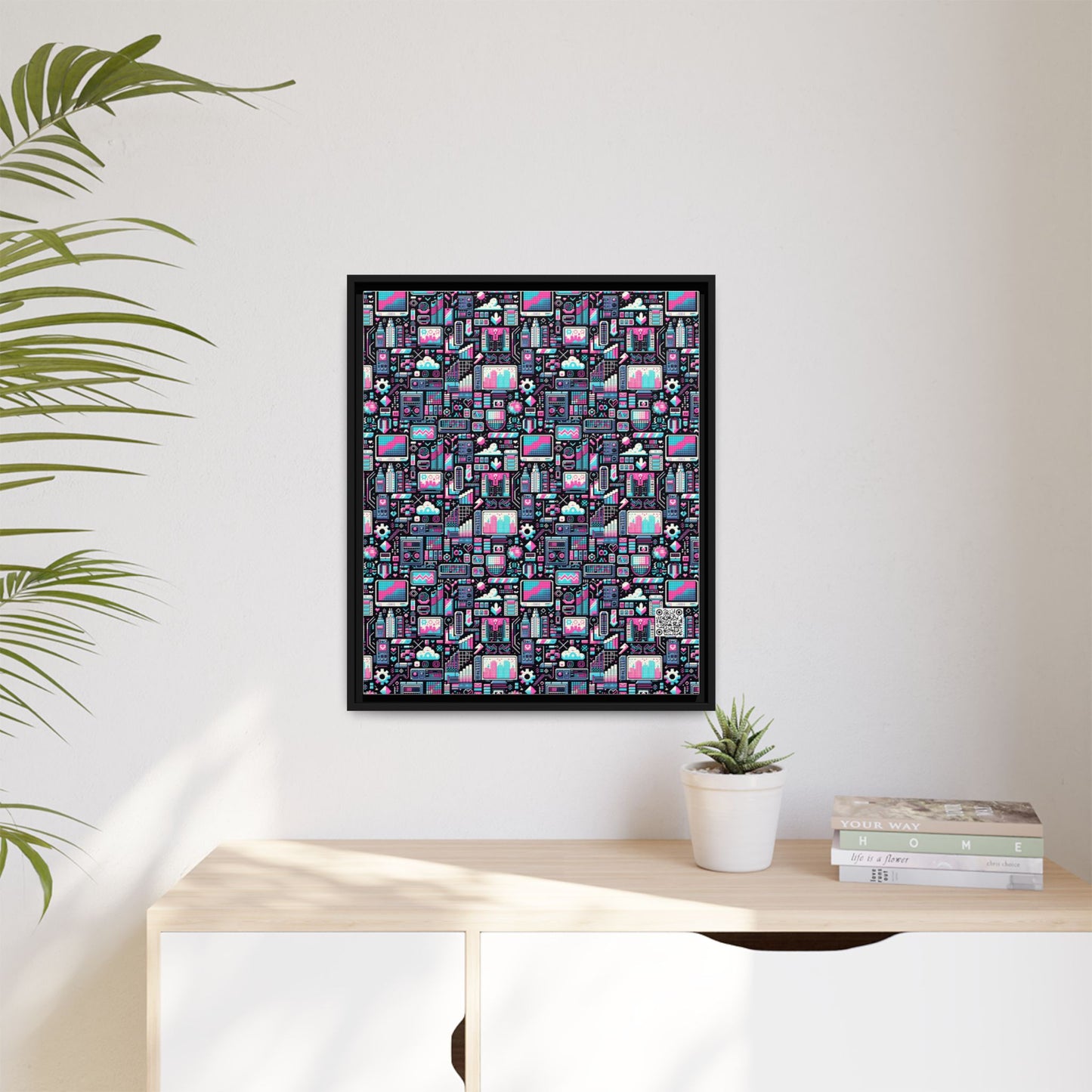 Digital Rebellion Youthful Streetwear with a Rebellious Digital Twist Matte Canvas, Framed (multi-color) - 8404 Design-71 B