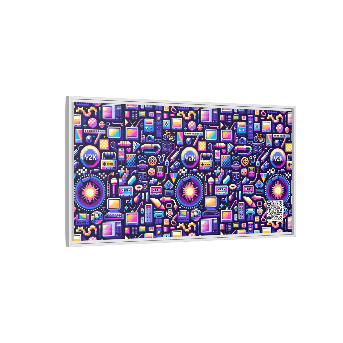 Digital Nostalgia Modern Retro Fusion Matte Canvas, Framed (multi-Color) - 8404 Design-64 B