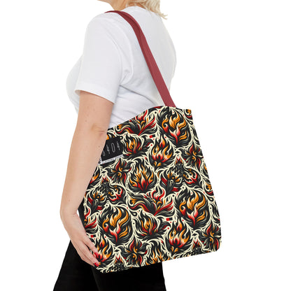 Fire & Flames Bold Streetwear Statement Tote Bag - 8404 Design-57