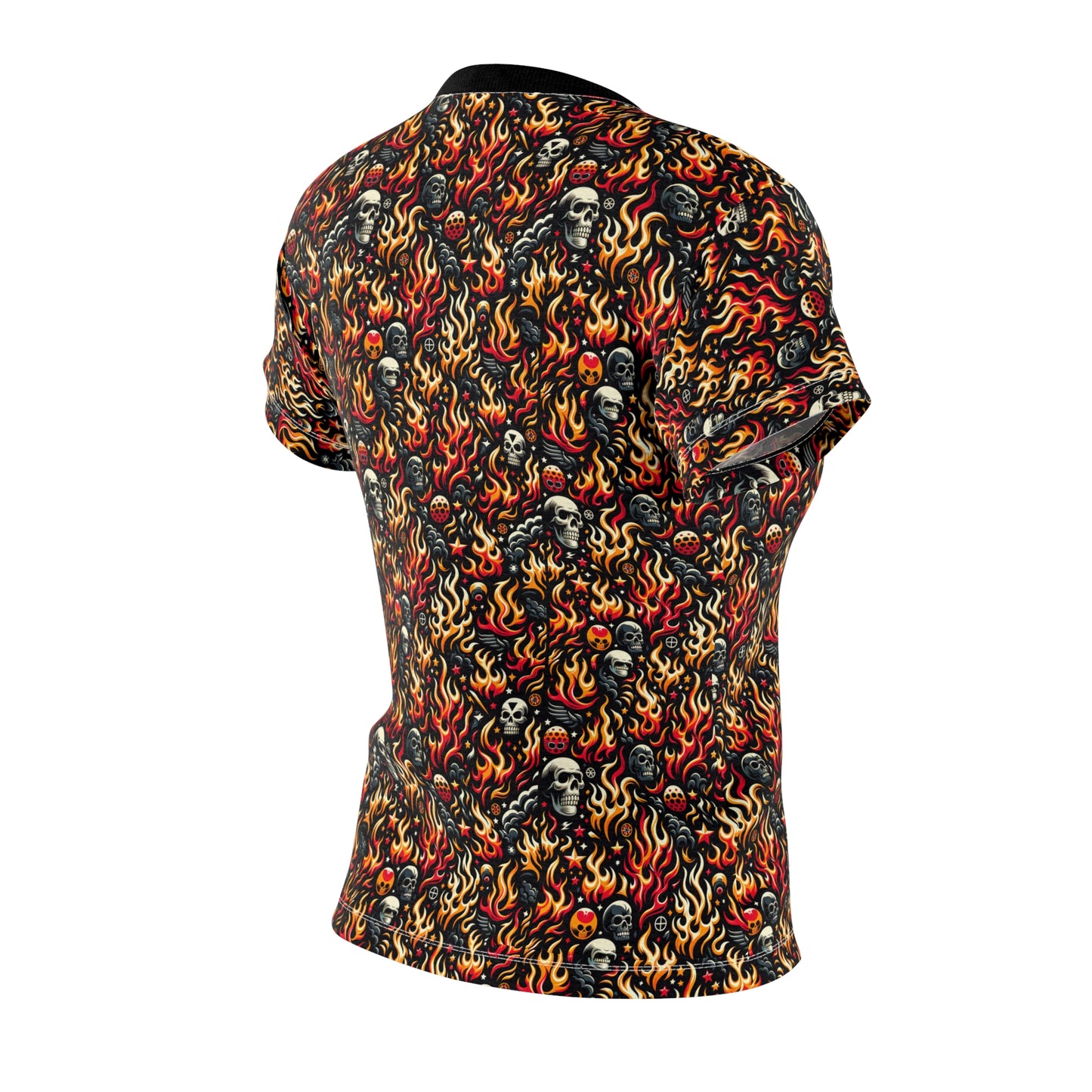 Flame Graphics Maximalist Streetwear Women's Cut & Sew Tee - 8404 Design-76