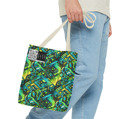 Tech-Infused Neon Tech-Forward Streetwear Tote Bag - 8404 Design-38