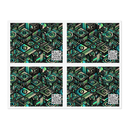 Tech-Inspired Graphic Tees Tech-Forward Streetwear Sticker Sheets - 8404 Design-56