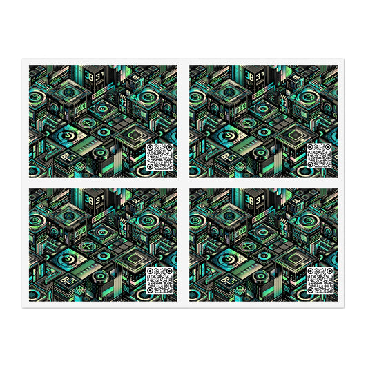 Tech-Inspired Graphic Tees Tech-Forward Streetwear Sticker Sheets - 8404 Design-56