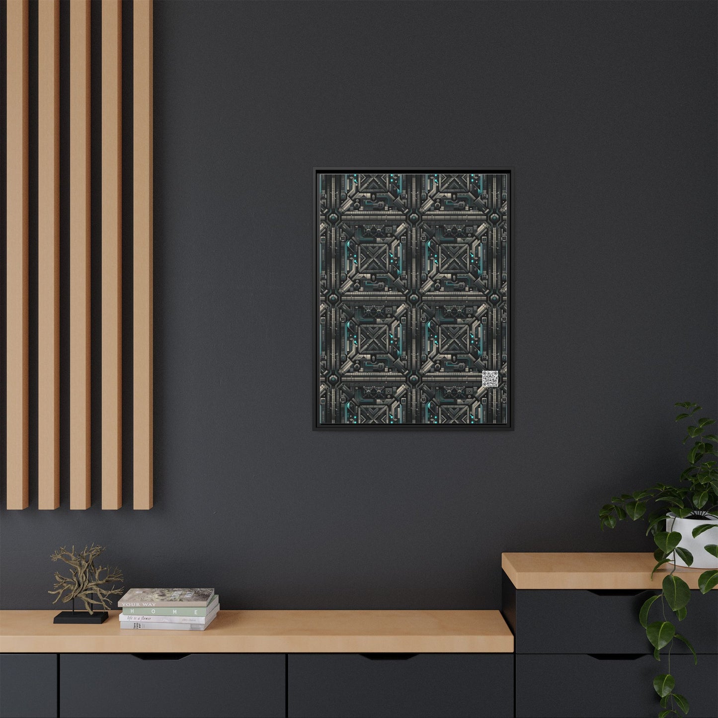 Tech Noir Futuristic Tech Aesthetic with a Dark Twist Matte Canvas, Framed (multi-color) - 8404 Design-59 A