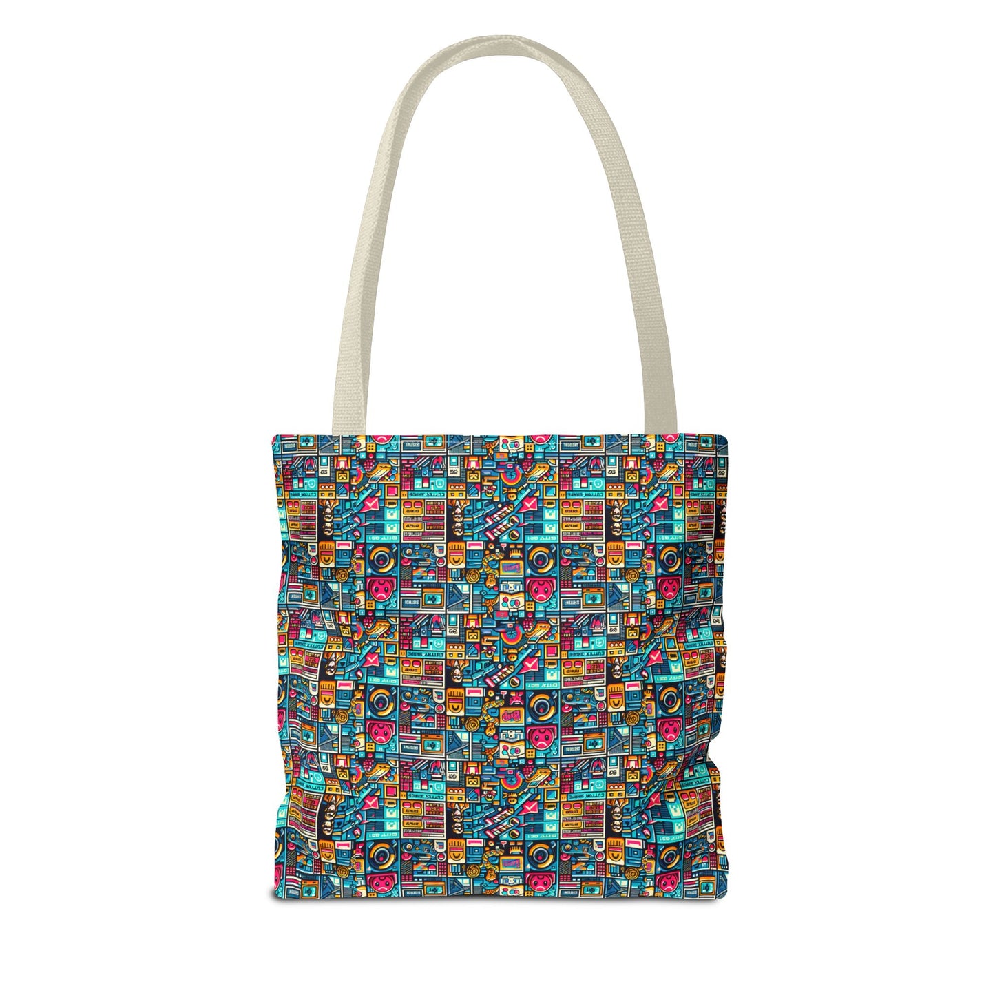 Digital Pop Culture Mashup Maximalist Pop Tote Bag - 8404 Design-47