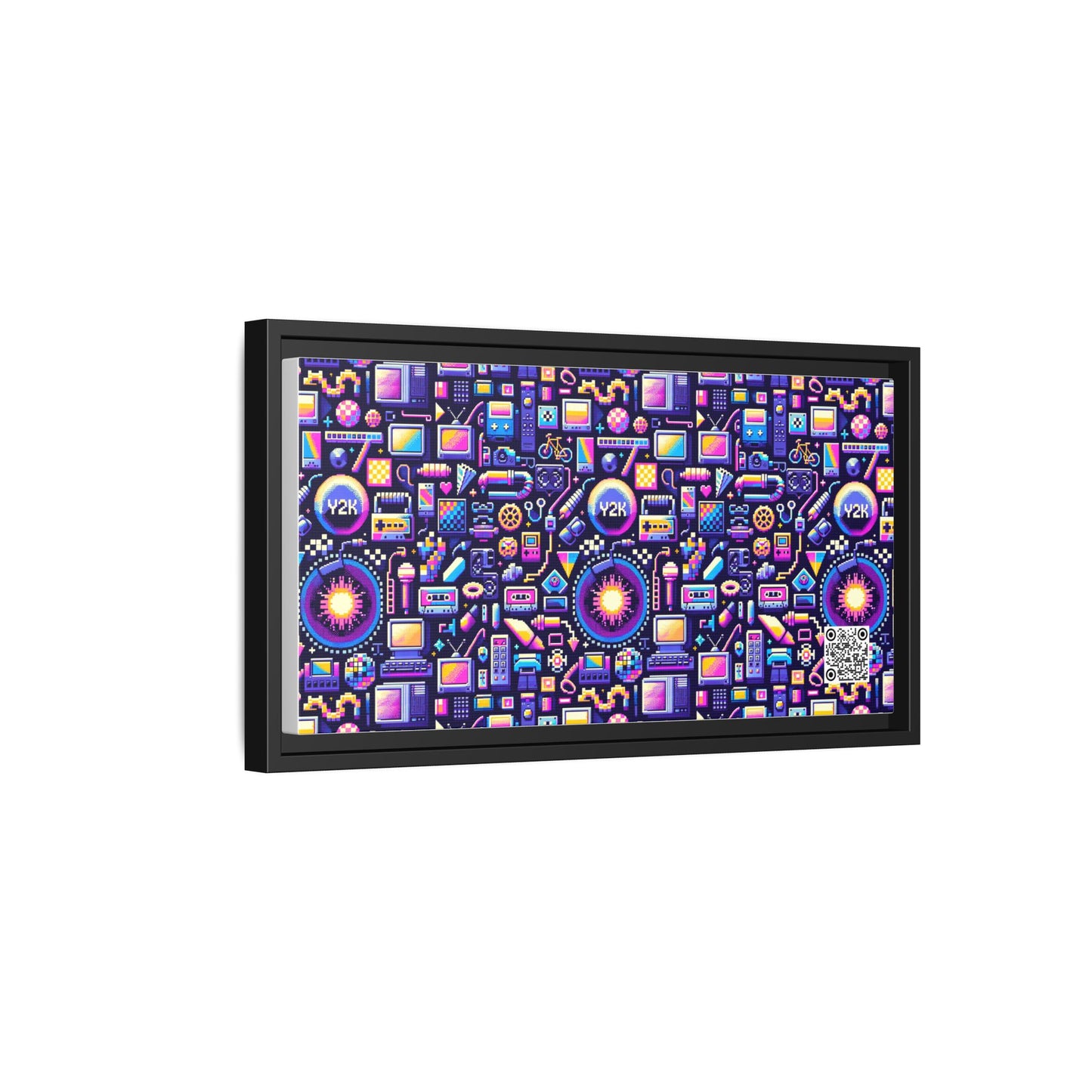 Digital Nostalgia Modern Retro Fusion Matte Canvas, Framed (multi-Color) - 8404 Design-64 B