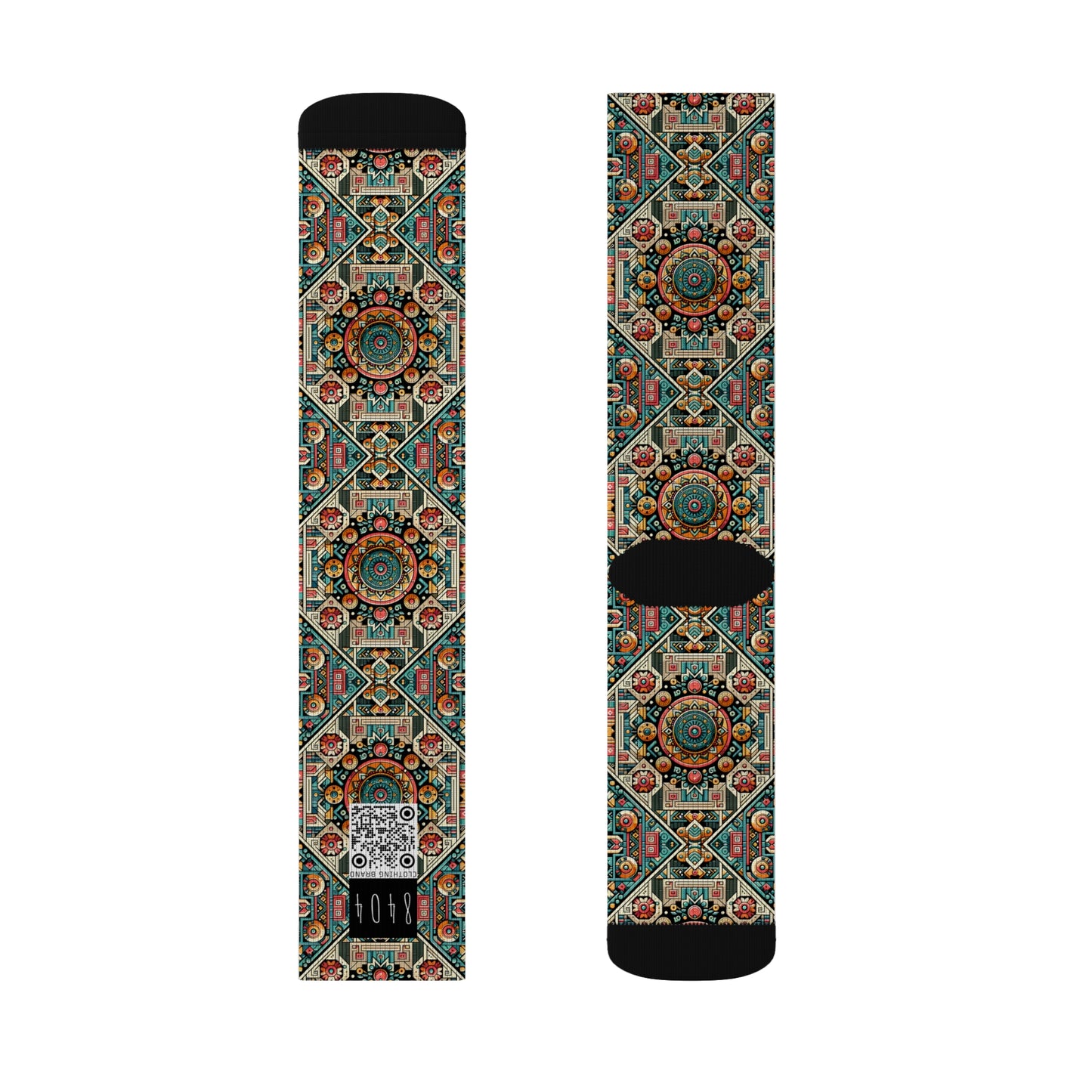 Cultural Fusion Tech Blend of Cultural Heritage With Tech-Inspired Elements Sublimation Socks - 8404 Design-74