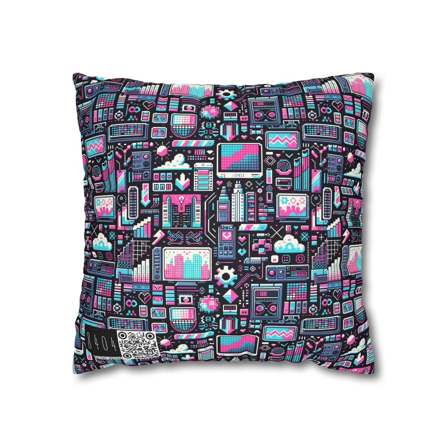 Digital Rebellion Youthful Streetwear with a Rebellious Digital Twist Spun Polyester Square Pillowcase - 8404 Design-71