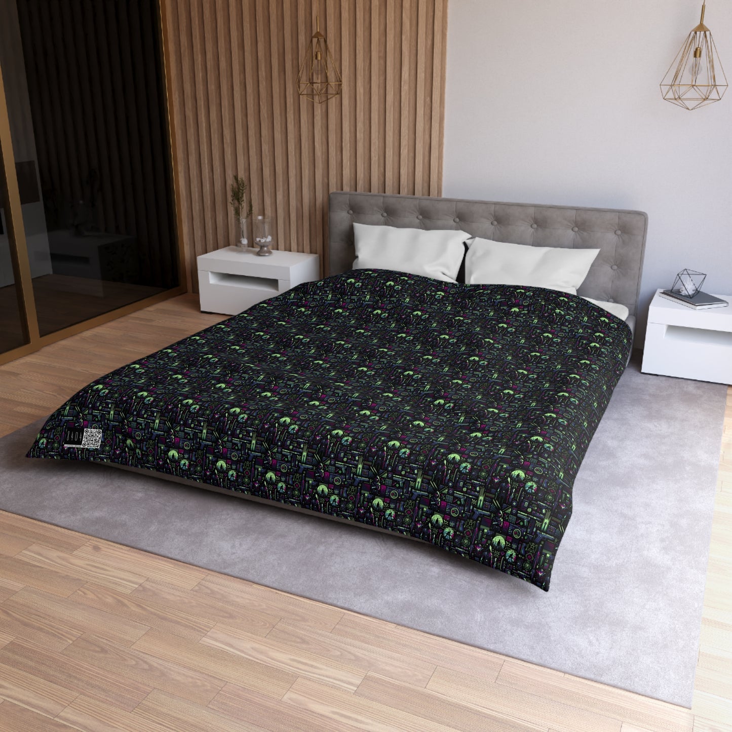 Tech Noir Futuristic Cyberpunk Microfiber Duvet Cover - 8404 Design-63