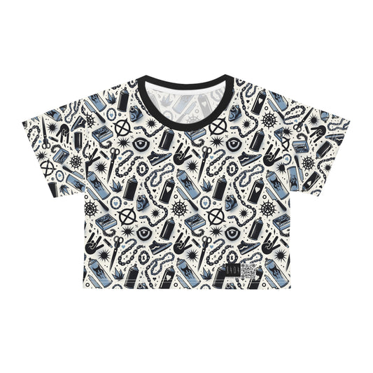 Cultural Rebellion Graphics Edgy and Rebellious With a Hint of Nostalgia Crop Tee - 8404 Design-57