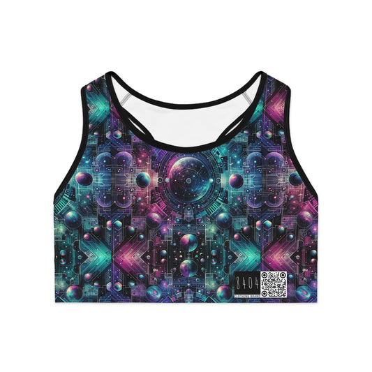 Galactic Hues Tech-Forward Cosmic Fusion Sports Bra - 8404 Design-59