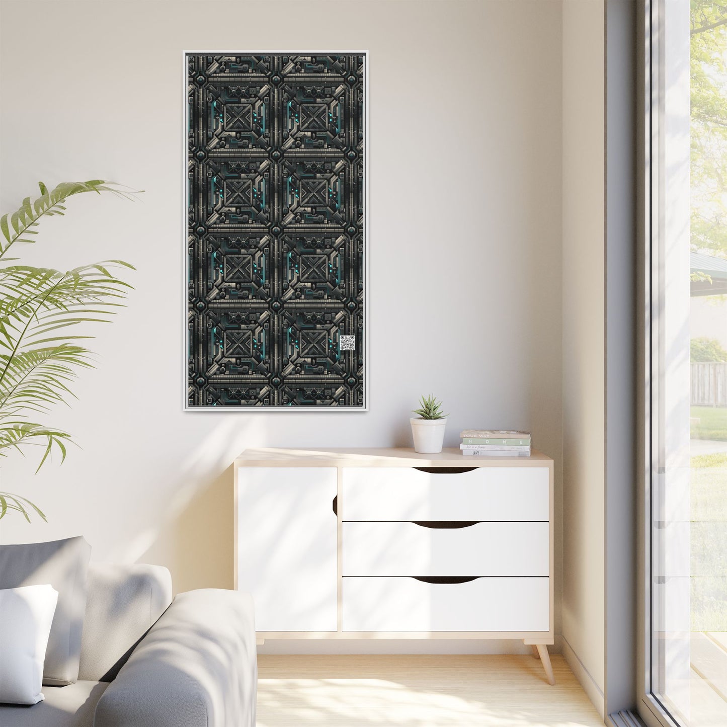 Tech Noir Futuristic Tech Aesthetic with a Dark Twist Matte Canvas, Framed (multi-color) - 8404 Design-59 B