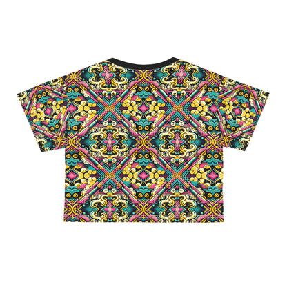 Neon Pop Art Revival Pop Culture Retro Crop Tee - 8404 Design-59