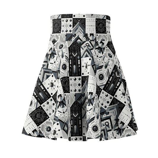 Digital Minimalism Minimalist Tech Women's Skater Skirt - 8404 Design-50